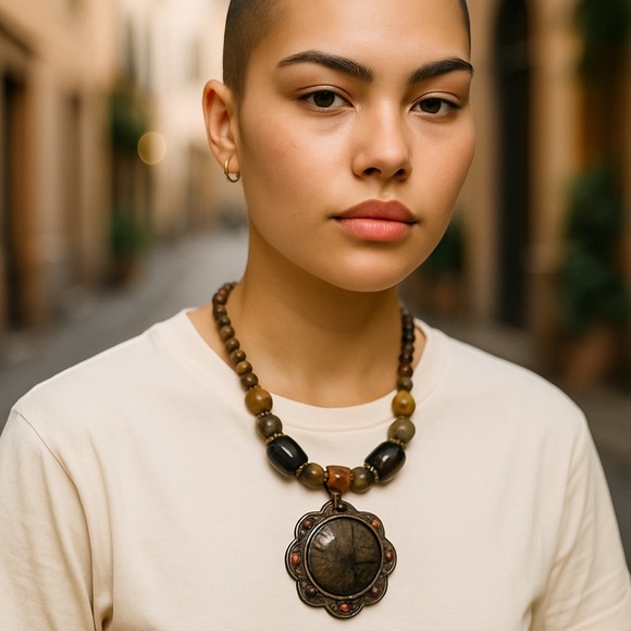 Jewelry - Bohemian Brown Beaded Statement Necklace